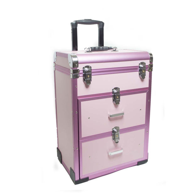Imagen de Maletin Rosa c/ Ruedas Doble Gaveta
