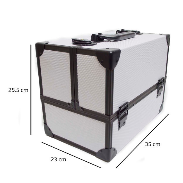 Imagen de Maletin con Reparticiones Blanco+Negro 35X23X25.5