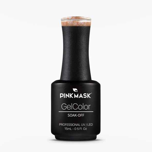 Imagen de Esmalte Semipermanente Pink Mask Gel Color Golden Dreams