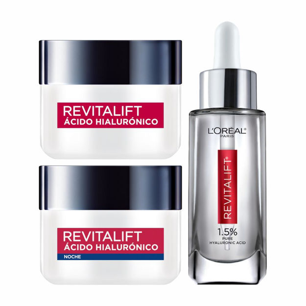 Imagen de Pack Loreal Revitalift Hialuronico Día + Noche + Serum