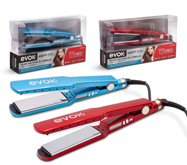 Imagen de Planchita Profesional Digital Titanio 1 3/4" Evok