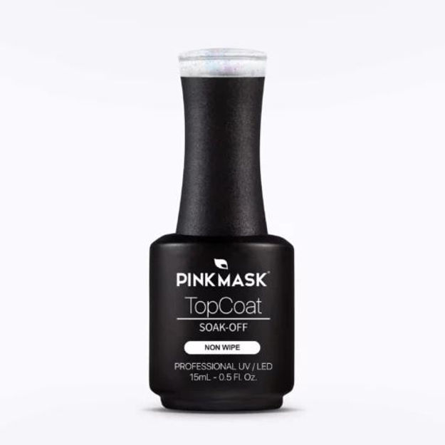 Imagen de Top Coat Glitter Pink Mask Gel Color