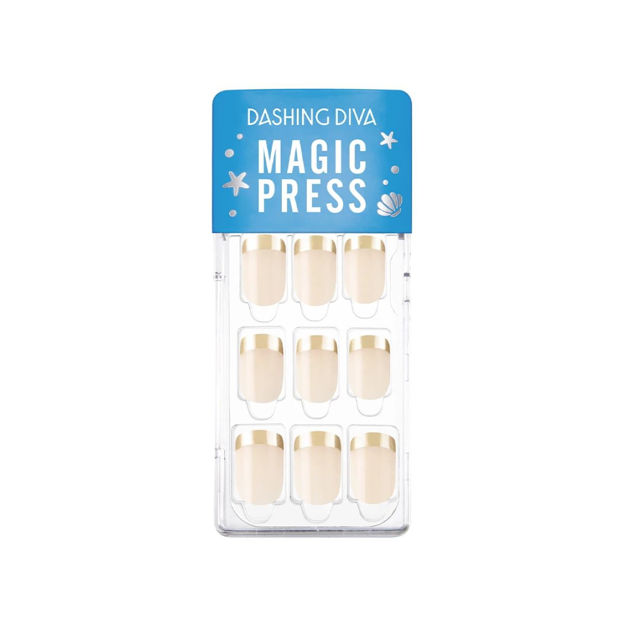 Imagen de Uñas en Gel Hortensia Dashing Diva Gold French