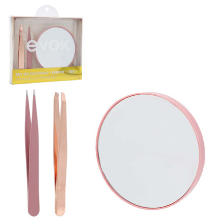 Imagen de Set de Pinza de Cejas + Espejo Evok