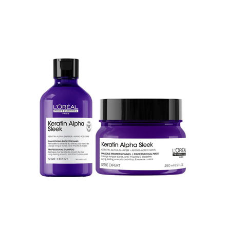 Imagen de Pack Loreal Pro Keratin Alpha Sleek Shampoo + Mascara