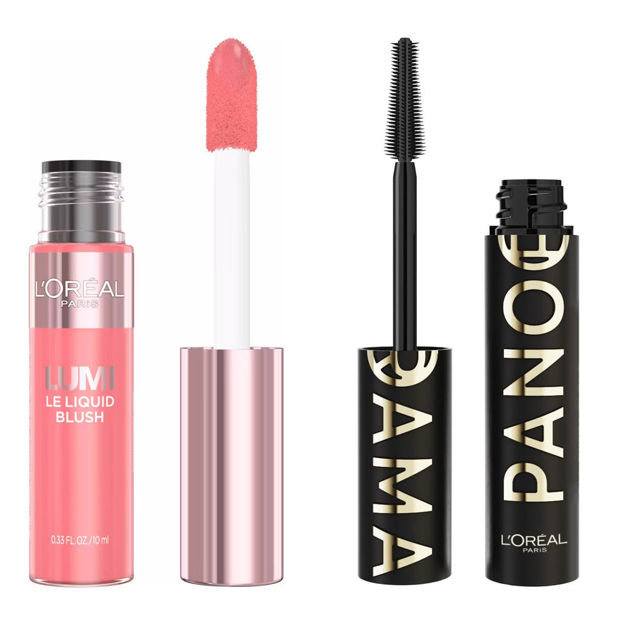 Imagen de Rubor Loreal Lumi + Mascara Loreal Panorama All Night Black